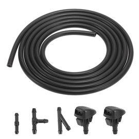 X AUTOHAUX Front Windshield Washer Nozzles Kit with 2 Meters Windshield Washer Hose and 3 Connectors KD45-67-510 for Mazda 3 5 6 CX-3 CX-5 CX-7 CX-9