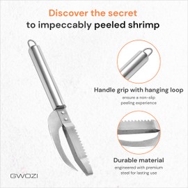 GWOZI Fish Scale Knife 3-in-1 - Multifunction Fish Scaler Remover for Cut/Scrape/Dig - Fish Maw Knife Stainless Steel - Fish Descaler Tool for Open Belly and Dig Out, 2 Pcs