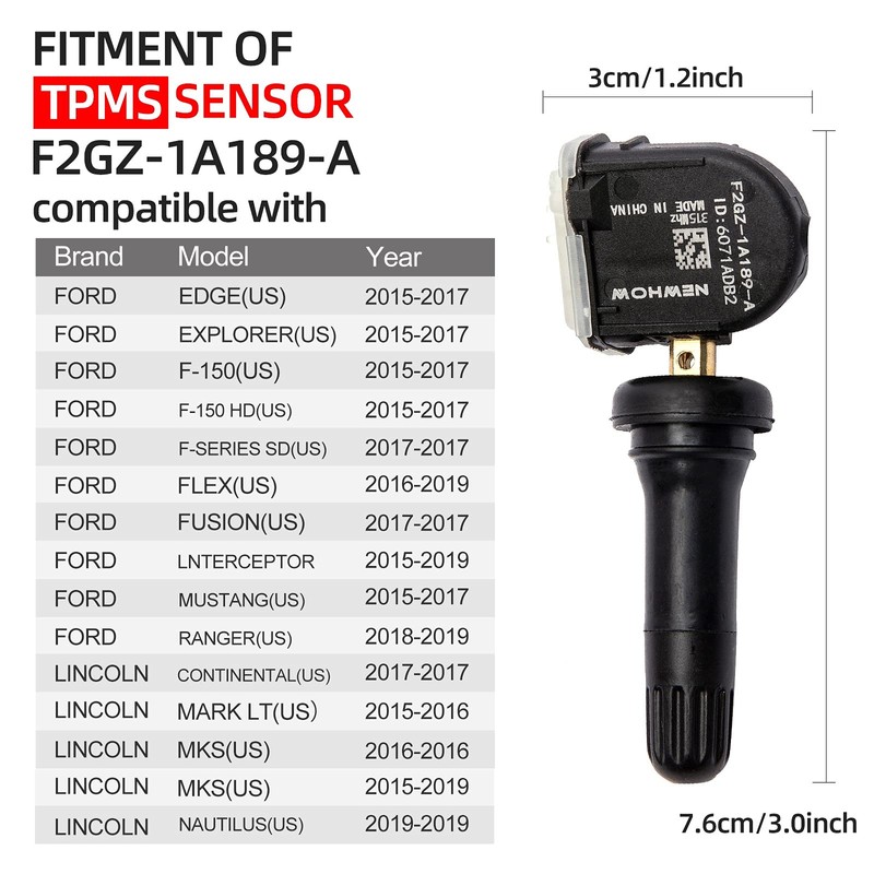 TPMS35 315MHz Sistema de monitoreo de presión de neumáticos de