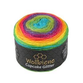 Cupcake Glitter Simli 150 g Knitting Wool 150 g Wool for Knitting and Crocheting Baby Wool Turkish Wool Colour Gradient Wool Glitter (Rainbow 3040)