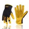 HANDLANDY Work Gloves Men Women Gardening Gloves Cowhide Leather Safety