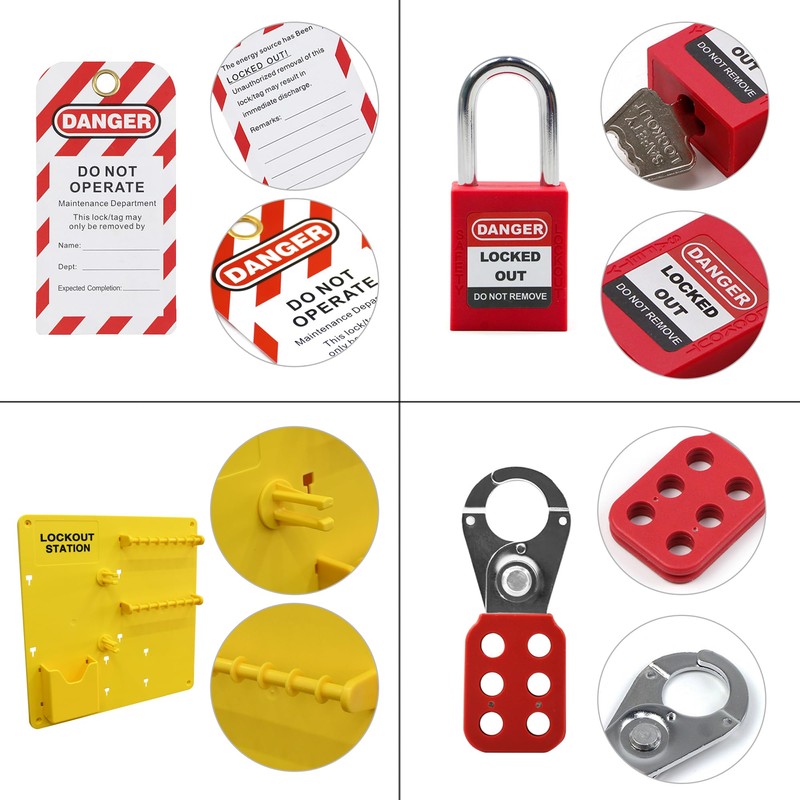 HiLKCO Lockout Tagout Station,Lock Out Tag Out Kits Electrical Industrial