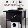 AMHANCIBLE Narrow Side Table with Charging Station, Flip Top End