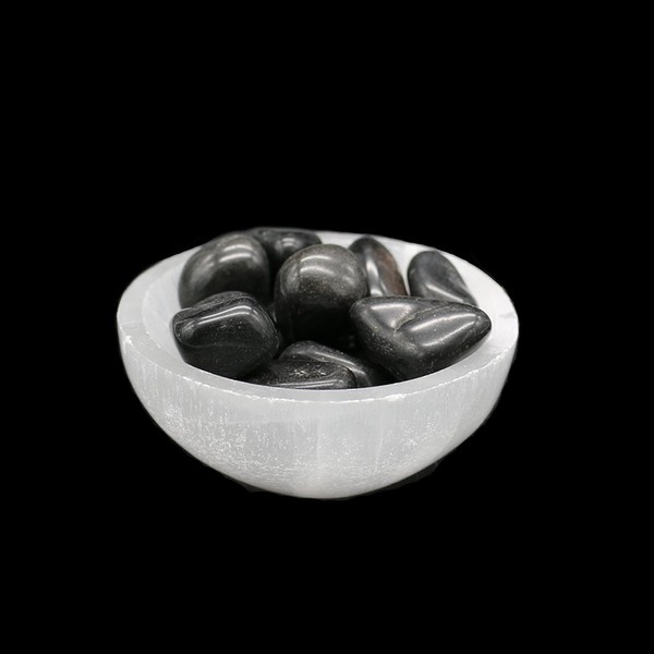 Soul Sticks Selenite Bowl in 3 inch Filled with Semi