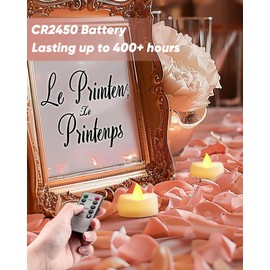 merrynights Remote Candles, 12PCS Flameless Tea Lights Candles Battery Operated with Timer, 400+Hours Remote Control LED Tea Lights Votive Candles for Holiday Table Centerpieces Decor