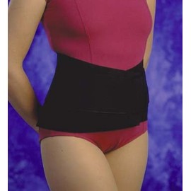 Back Support - Large 9" Elastic Industrial Belt Black with Adjustable Shoulder Suspenders