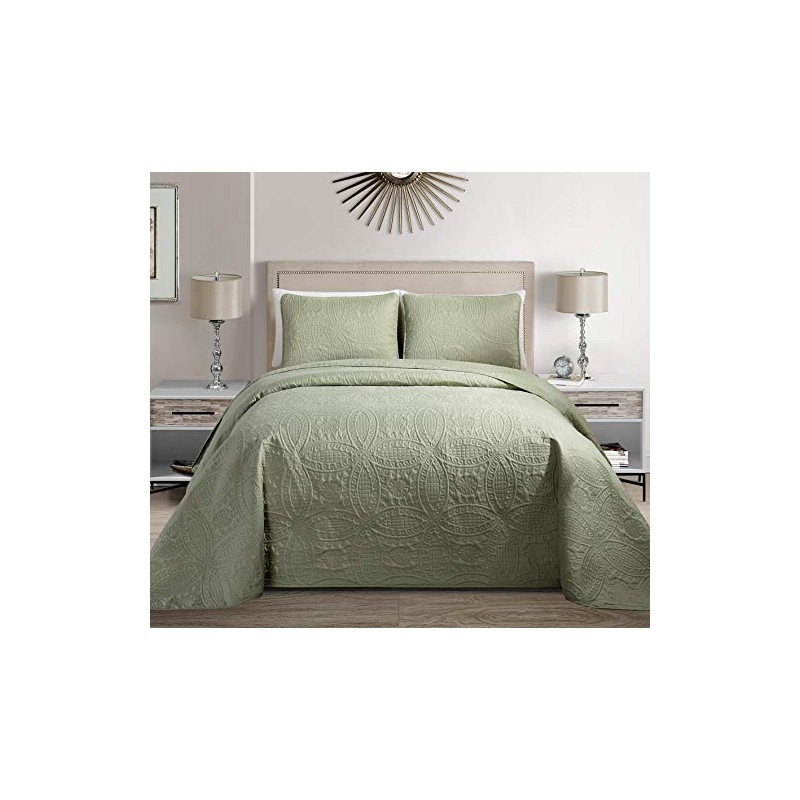 Fancy Collection Embossed Coverlet Bedspread Over Size Set Solid #