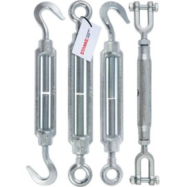 Seilwerk STANKE M6 Turnbuckle Eyelet Hook Galvanised Tensioner for Wire Rope 110 mm
