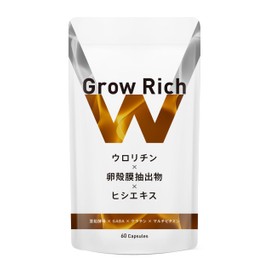グローリッチW 30日分（60粒）【 特許取得成分 】 男性用 ヘアケア サプリ ウロリチン 卵殻膜抽出物 ヒシエキス ケラチン GABA 亜鉛酵母 マルチビタミン 国内ＧＭＰ認証工場