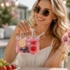 Glass Purse Cup with Straw, for Cocktail Wine Juice Tea,