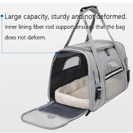 Pet Carrier Airline Approved Pet Carrier for Small Dogs, Medium Cat Small Cat, Small Airline Approved Cat Pet Travel Carrier(Grey)