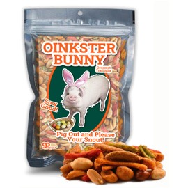 Oinkster Bunny Snack Blend Cute Pig Gift Gourmet Trail Mix Easter Basket Stuffer Candy Alternative Funny Food Gift for Men and Women