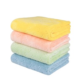 Premium Coral Fleece Towel Set 4 Pack 13.3x30 Inches Ultra Soft Highly Absorbent Hand Towels for Bathroom Kitchen Gym Spa Travel Decorative Fall Colors Durable