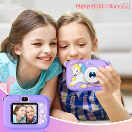 Kids Camera for 3-8 Years Old Toddlers Childrens Boys Girls Selfie Camera 20.0 MP HD 1080P IPS Screen Dual Digital Toy Camera for Kids Christmas Birthday Gifts (Purple)