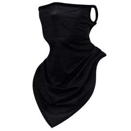 EasyULT Multifunctional Scarf, Winter Neckerchief, Neck Warmer, Warm Fleece Lined Neck Warmer, Windproof, Elastic with Ear Loops, for Motorcycle, Running, Hiking, Cycling (Black)