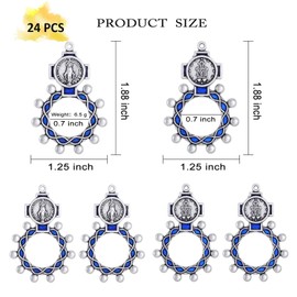 KOMI Finger Rosary Ring Bulk Pack of 24 Pocket Rosary Prayer Ring for Men Women, Miraculous Medal Catholic Baptism Confirmation Favors
