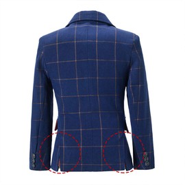 Boys Blazer Little Kids Dress Up Sports Coat for Boys Plaid Blue Size 2T