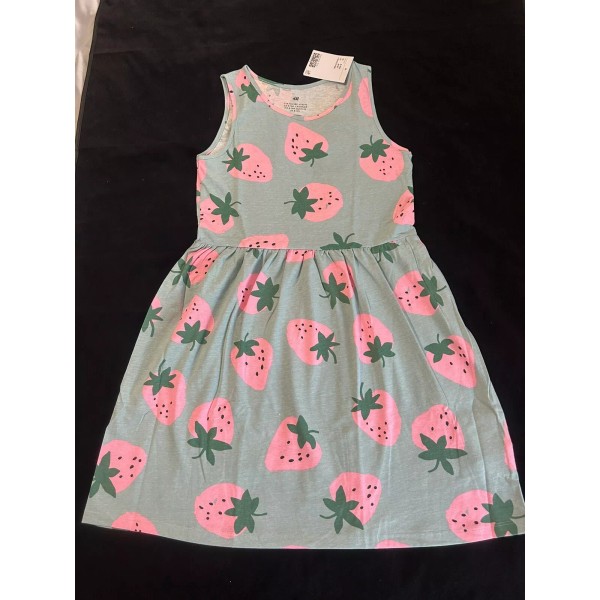 H&M Girls 8-10Y Strawberry Cotton Sundress