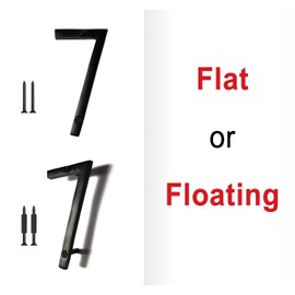 NACH Floating House Numbers, 8 inch Aluminum Black House Numbers for Outside - Number 7, Door Numbers with Mounting Hardware - Ships from Canada