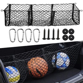 NGHEY SUV Off-Road Vehicle Pickup Truck Three Pocket Luggage Compartment Cargo Storage Net Rear Trunk Car Net Pocket 59 Inch Storage Net Pocket