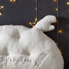 Dusky Shark 47"x28" Faux Rabbit Velvet Elk Antler Reading Pillow – Soft & Cute Decor