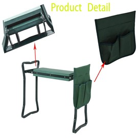 Garden Kneeler And Seat Stool Garden Bench Foldable Kneeler Stool Portable Garden Folding Stool With Tool Pouch and Soft Kneeling Pad