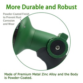 H2O WORKS Garden Hose Nozzle Thumb Control Heavy Duty Metal Water Nozzle with Adjustable Watering Patterns High Pressure Hose Nozzle Sprayer, Pefect for Car Washing and Pets Showering