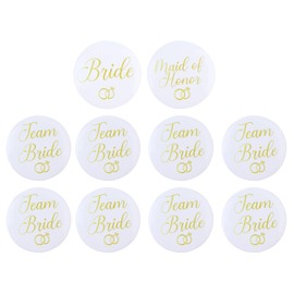 Team Bride Buttons - (1) Bride, (1) Maid of Honor, & (8) Team Bride Buttons | Bachelorette Party Bride Squad Buttons Favors Supplies Decorations Favor Kit Gifts Bridal Party Pins Wedding Set Gift