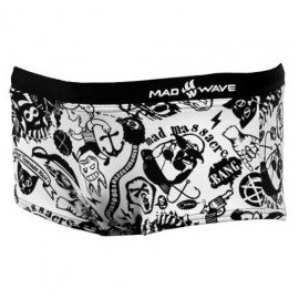 Caribbean Boy's Swim Shorts - Black/White, X-Large