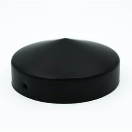 4 x Post Caps Round 81 mm Steel Black Powder-Coated (4)