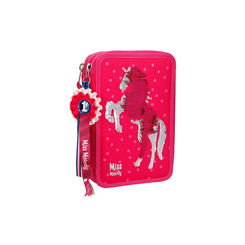 Miss Melody 10057 Triple Pencil Case, Palette Illette Pink