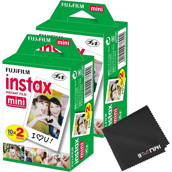 Boomph's Fujifilm Instax Mini Instant Film Kit: 40 Shoots Total, (10 Sheets x 4) - Capture Memories Anytime, Anywhere White