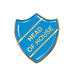 Head of House Gel Domed School Shield Badge (Cyan)