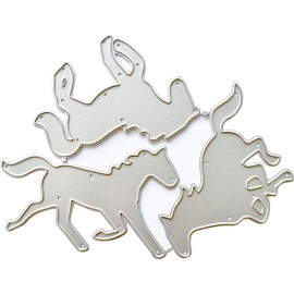 Galloping Horse Die Cuts Stencil, Metal Template Moulds Cutting Dies Cut Stencils for DIY Scrapbooking Photo Album Decorative Embossing Paper Dies for Card Making Templated (ZC300)