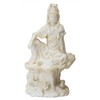 7 Inch Cream Toned Cold Cast Resin Water & Moon Kuan Yin Statue