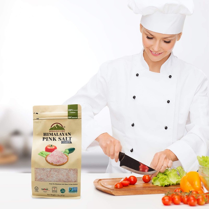 Himalayan Chef Pink Himalayan Salt, Non-GMO, Kosher Certified-2lbs /Each, Pack