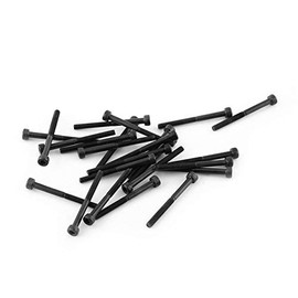 M3 Screws 35mm, Akozon 24Pcs Hex Bolts Black Socket Head Screws Bolts Alloy Carbon Steel Button Head Screws Industrial and Construction Fasteners (M3*35mm,Partially