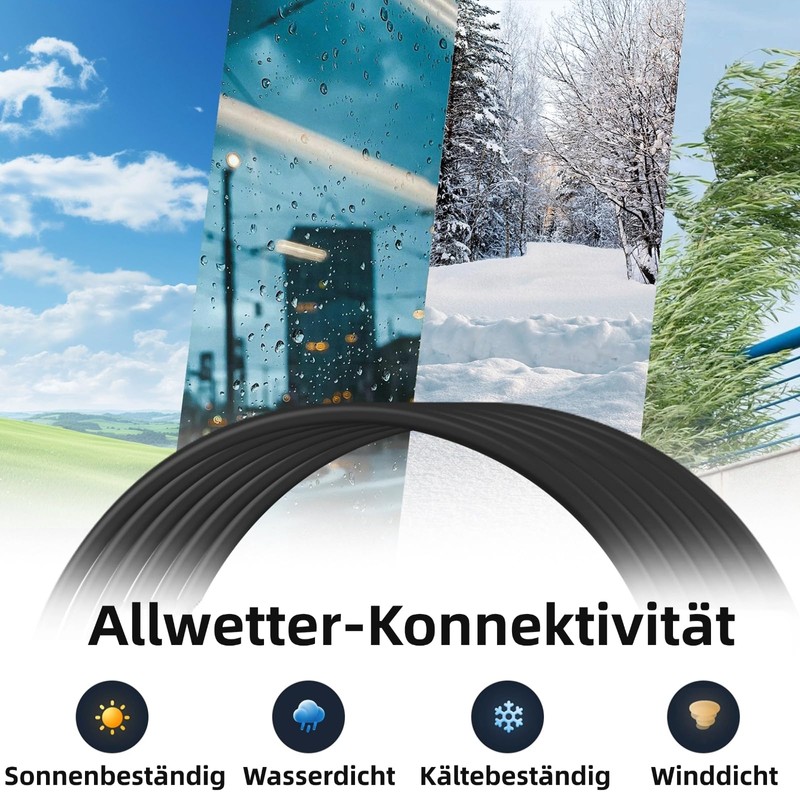 Cable, 30 Foot Rectangular Replacement Satellite Cable, Waterproof Cable for