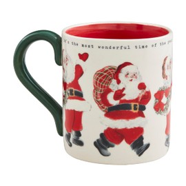 Mud Pie Vintage Christmas Mug, Santa, 15 oz