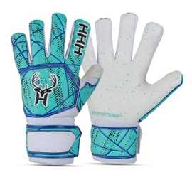 HHH Football Goalkeeper Gloves For Boys, Kids Youth Adult Soccer Goalie Gloves with 4mm Latex Finger Spine Protection Super Grip Palm Goalkeeping Gloves (Aqua, 10)