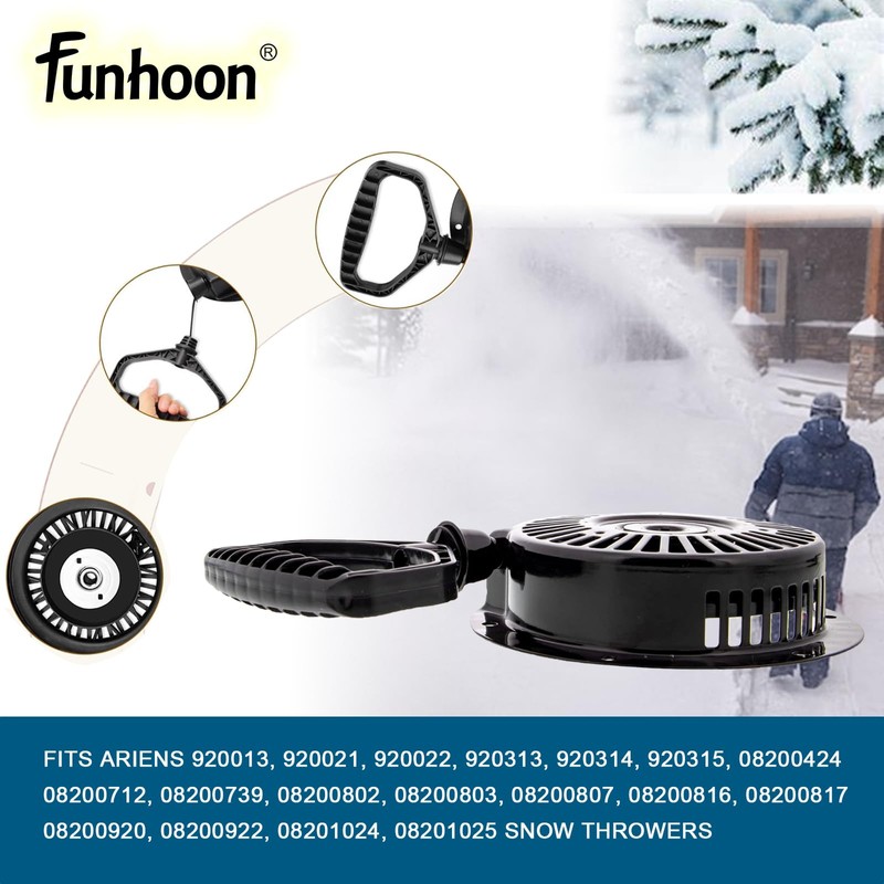 Funhoon 20001054 Pull Cord Recoil Starter Assembly for Ariens SNO-Tek,