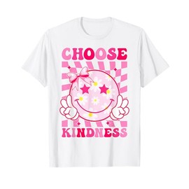 Choose Kindness Smile Face Groovy Be Kind Inspirational Kids T-Shirt