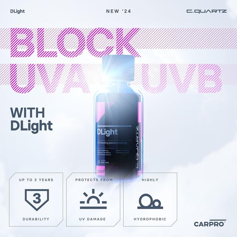 CARPRO CQUARTZ DLight - UV Ceramic Coating for PPF, Headlights,