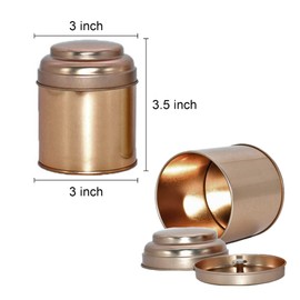 Merkaunis 6 Pack Tea Tin Canister with Airtight Double Lids for Loose Tea Mini Tea Storage Containers Round Tin Canister for Storage Tea Bags Coffee Sugar