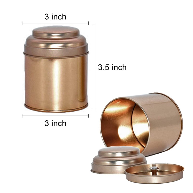 Merkaunis 6 Pack Tea Tin Canister with Airtight Double Lids