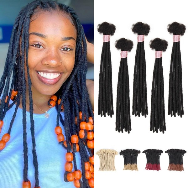 QUISDUIS 12 inch Loc Extensions Human Hair, 50 Strands Permanent
