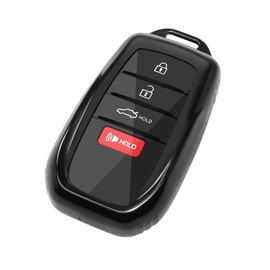 REMOCH for Toyota Key Fob Cover for 2025 Camry 2020-2025 Rav4 2019-2025 Land Cruiser Key Shell Case for 2021-2025 Sienna Venza Hilux Grand Highlander Tundra Corolla bZ4X Prius (Black, 1PC)