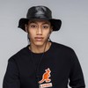 Kangol Rev Bucket Faux Leather Black, M, Plain, Adult, black,