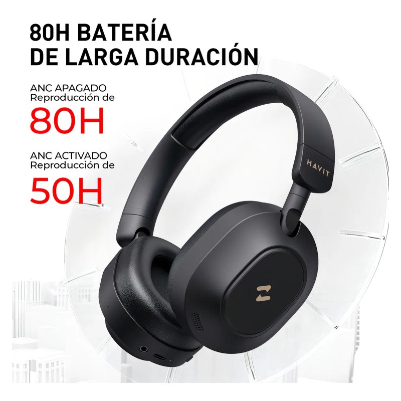 Auriculares inalmbricos Bluetooth 5.4 HAVIT LIFE NC01H Anc Cancelacion de