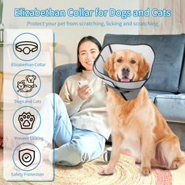 Dog Cone Collar, Prevent Licking Wound Collar After Surgery, Adjutsable Elizabethan Dog Neck Collar, Comfortable Pet Recovery Collar